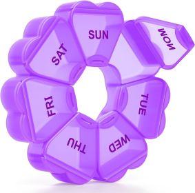 Large Weekly Pill Organizer, Pill Box 7 Day, Daily Vitamin Case Large Capacity Compartments, Pill Containers for Fish Oil Medicine Supplements, P