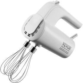 VEVOR Digital Electric Hand Mixer, 5-Speed, 200W Portable Electric Handheld Mixer, with Turbo Boost Beaters Dough Hooks Whisk Storage Bag