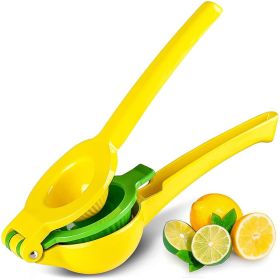 1pc; Lemon Lime Squeezer; Hand Juicer; Manual Press Citrus Juicer; No Seed 2 In 1 Double Layers Yellow Squeezer; Kitchen Gadgets; Home Kitchen It (Color: Yellow)